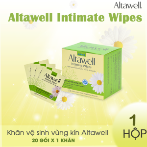 Khăn vệ sinh vùng kín Altawell Intimate Wipes giúp làm sạch "cô bé" nhẹ nhàng