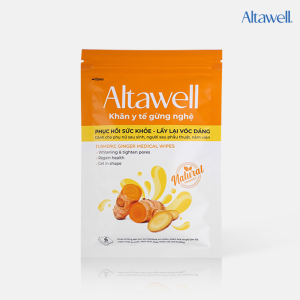 Khăn y tế gừng nghệ Altawell giúp loại bỏ mùi hôi sữa và làm sạch cơ thể