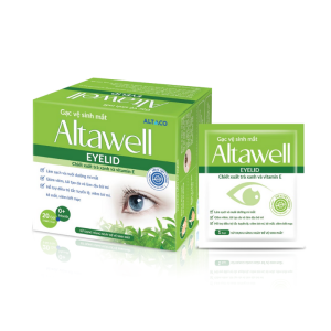 Gạc vệ sinh mắt Altawell có thành phần là chiết xuất trà xanh và vitamin E