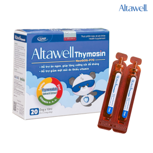 Altawell Thymosin có dạng ống, giúp cha mẹ cho bé uống dễ dàng, vị thơm ngon giúp bé hợp tác uống