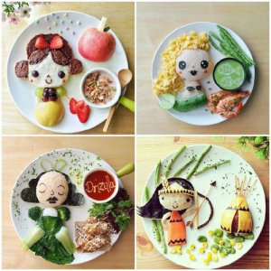 Đa dạng thực đơn cho bé và trang trí đẹp mắt giúp kích thích bé ăn ngon miệng hơn