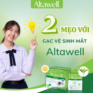 Sử dụng gạc vệ sinh mắt Altawell hàng ngày để chăm sóc mắt cho trẻ